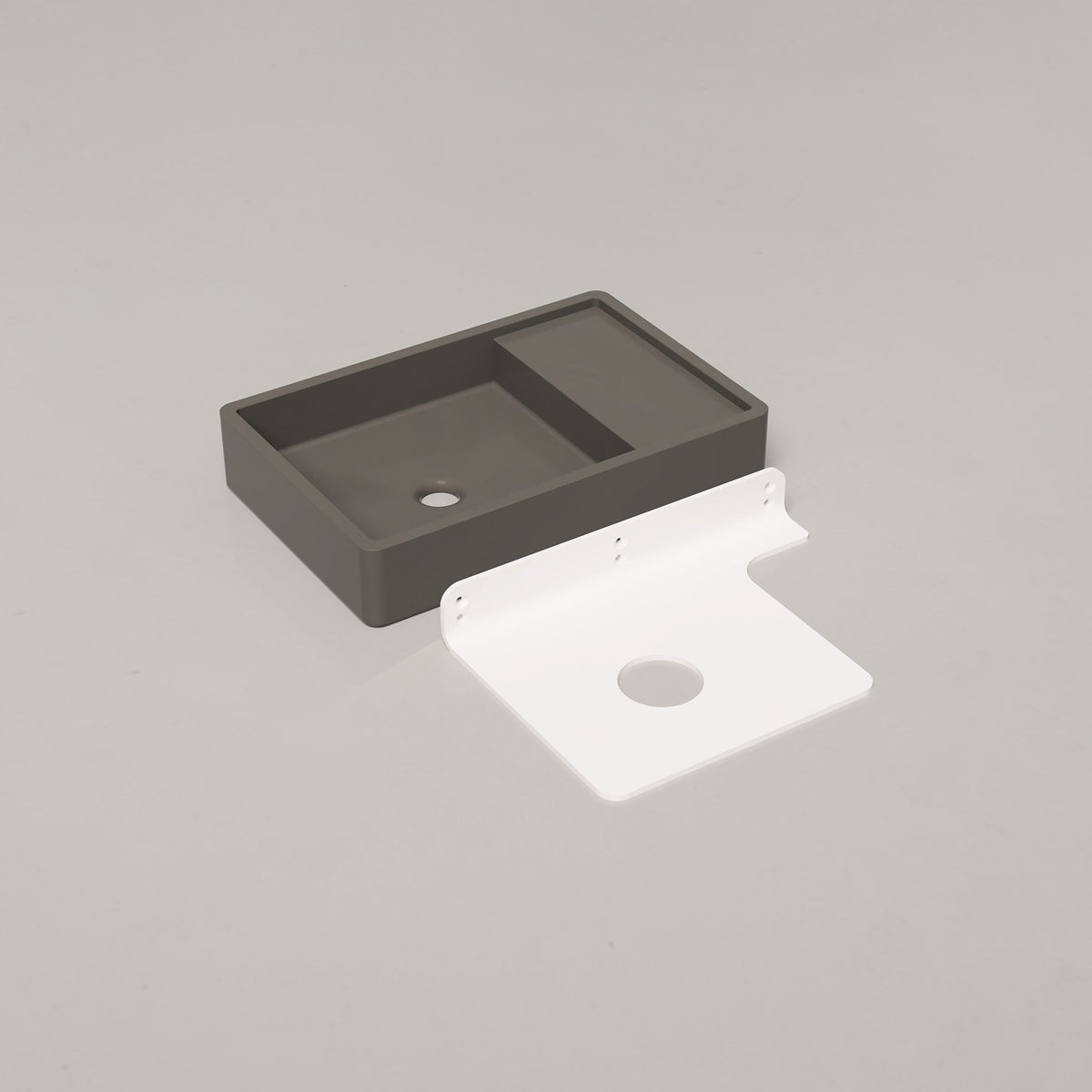Nood Co Shelf 03 Concrete Basin in Mid Tone Grey | Nood Co