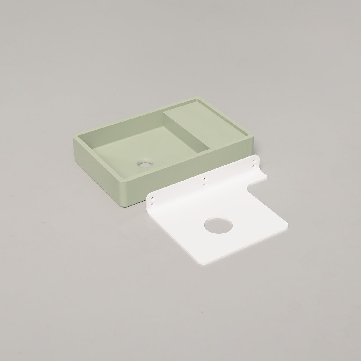 Nood Co Shelf 03 Concrete Basin in Mint | Nood Co