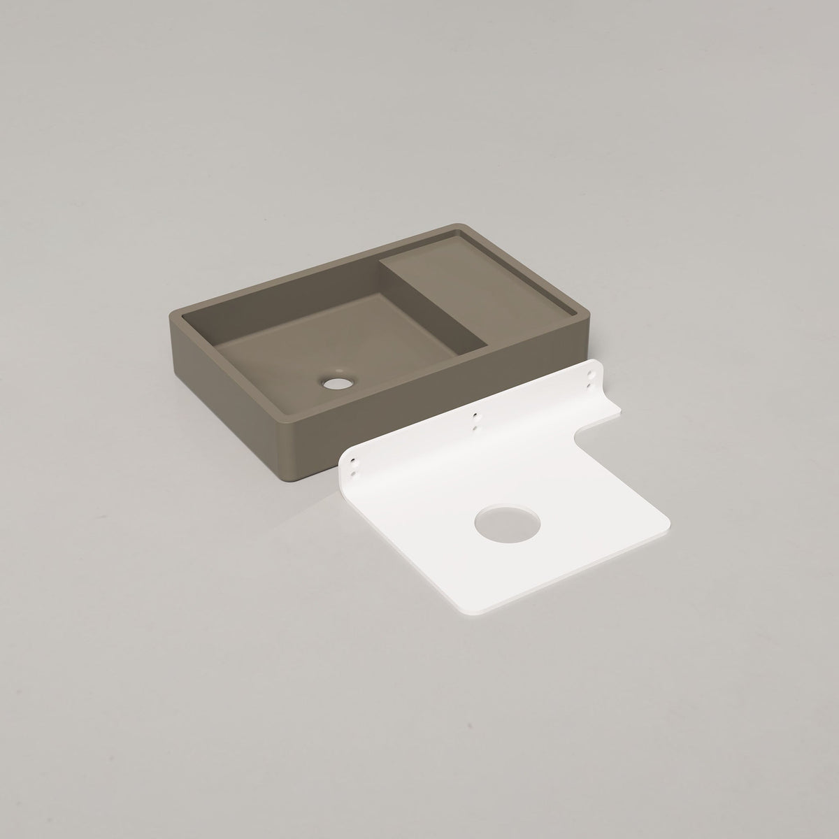 Nood Co Shelf 03 Concrete Basin in Olive | Nood Co