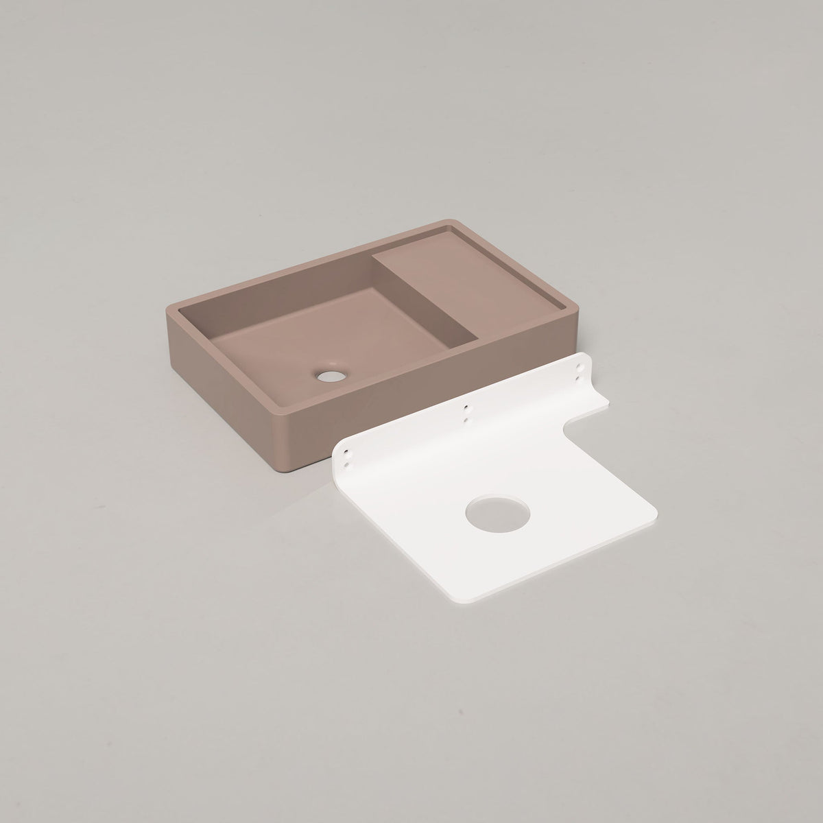 Nood Co Shelf 03 Concrete Basin in Paperbark | Nood Co