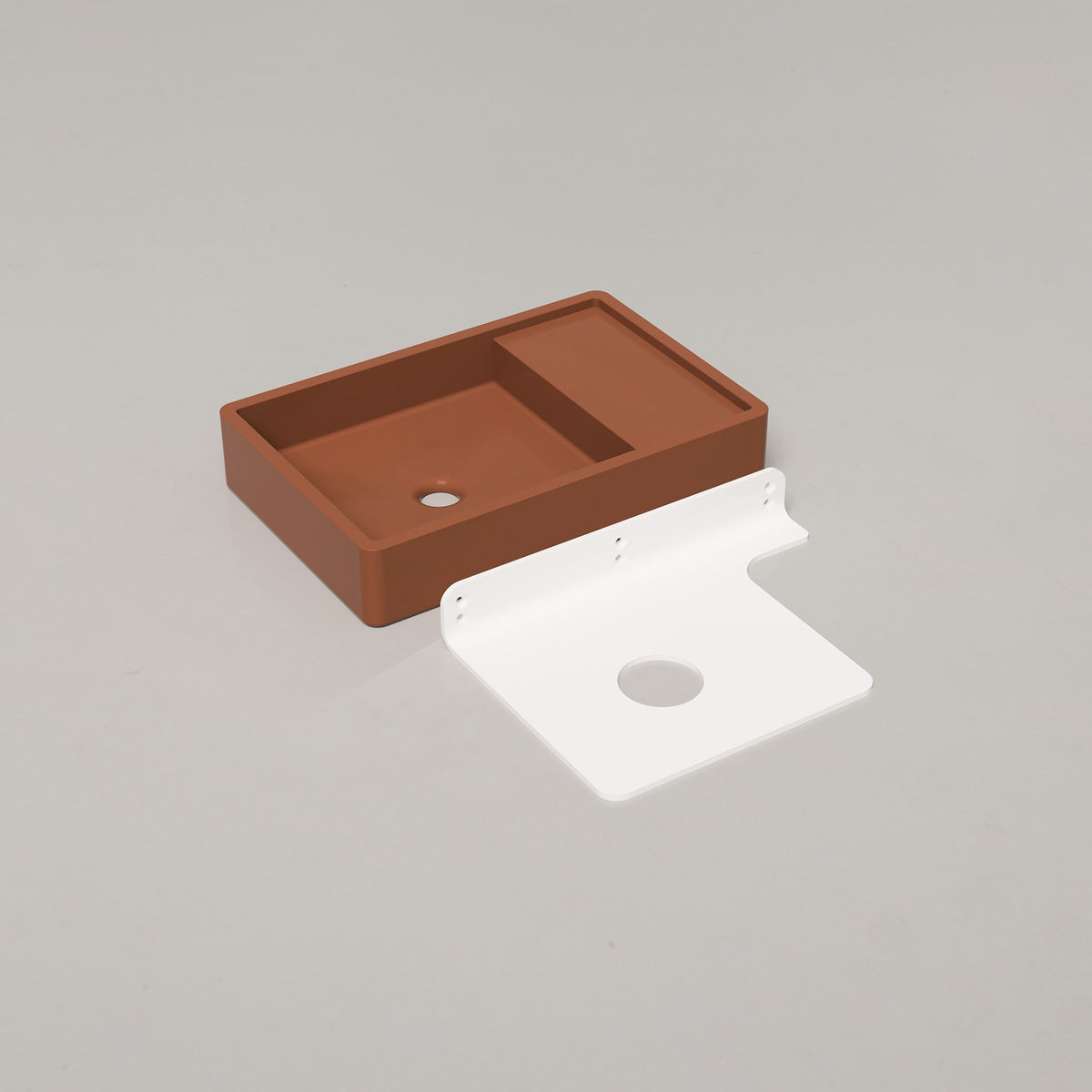 Nood Co Shelf 03 Concrete Basin in Rust | Nood Co