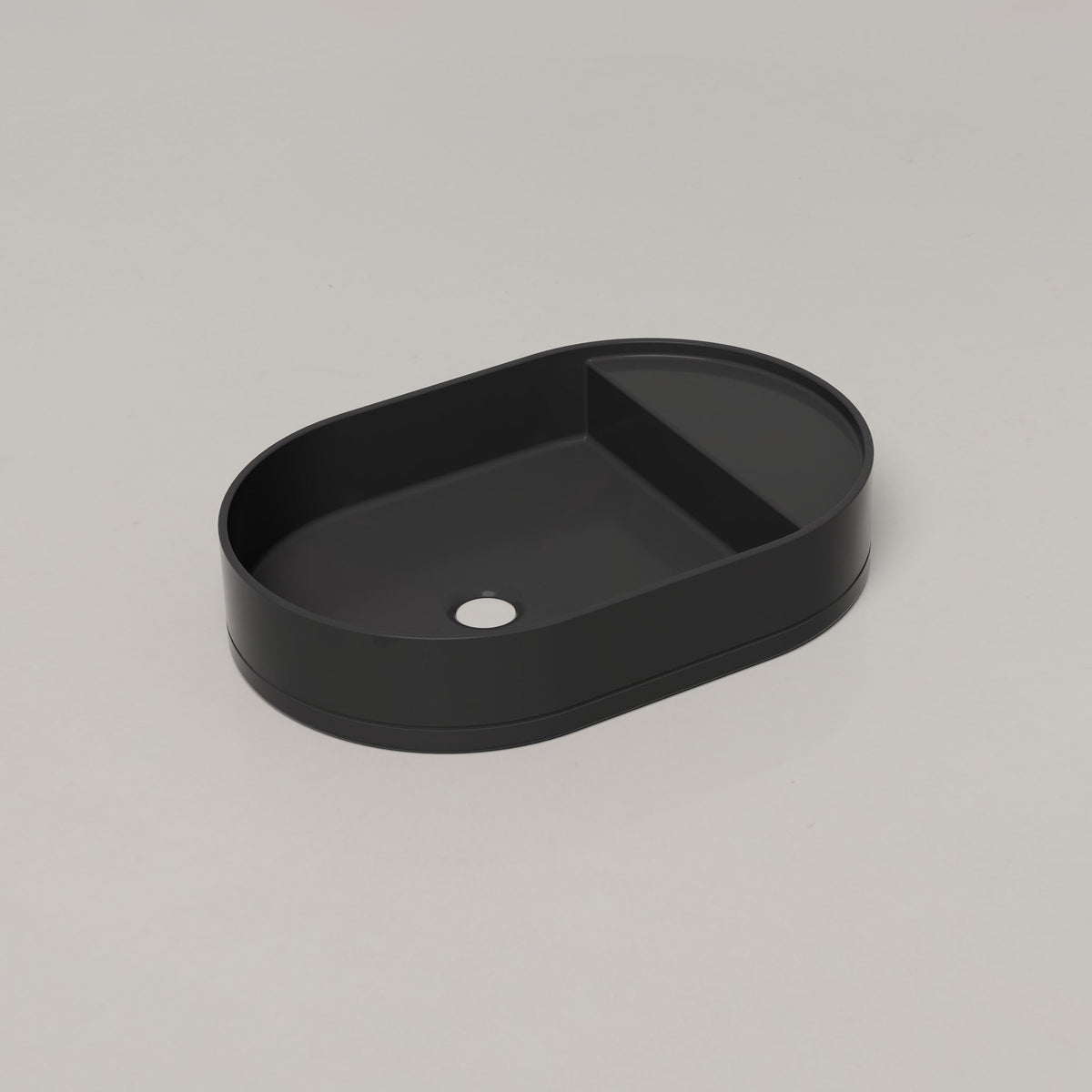 Nood Co Shelf Oval Concrete Basin in Charcoal | Nood Co