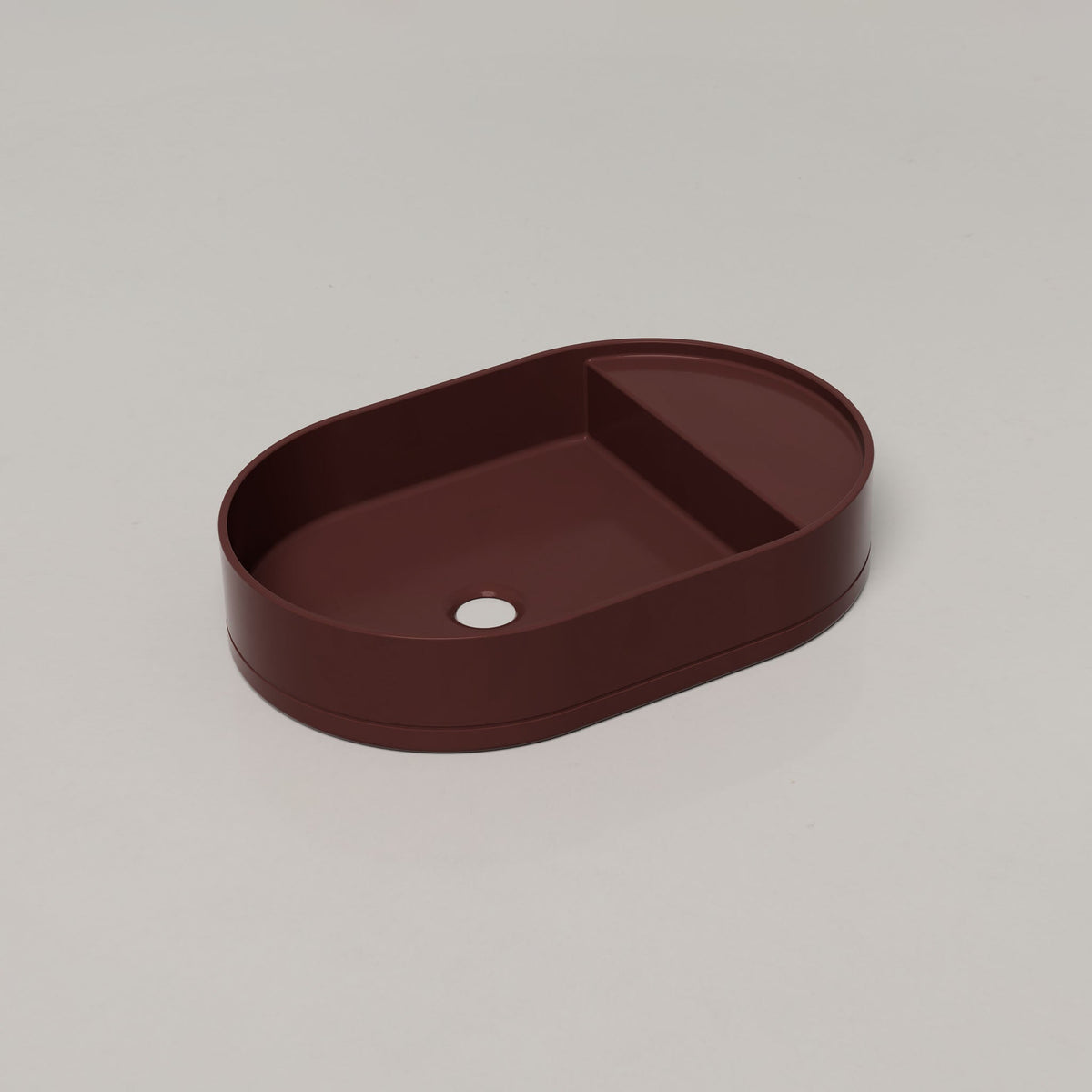 Nood Co Shelf Oval Concrete Basin in Clay | Nood Co