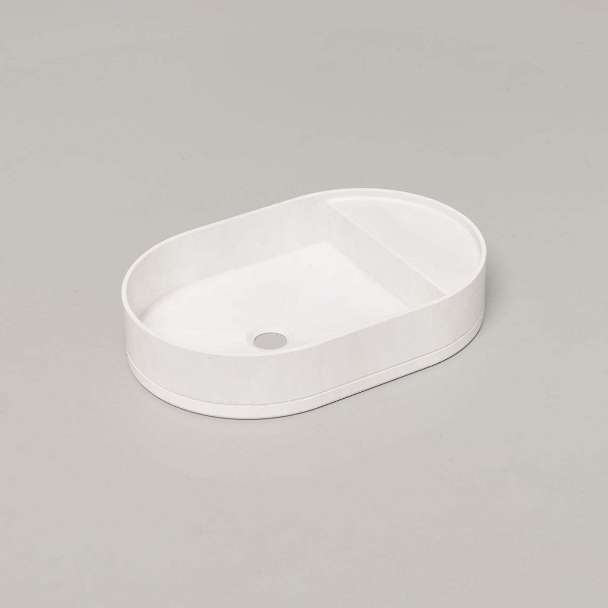 Nood Co Shelf Oval Concrete Basin in Ivory | Nood Co
