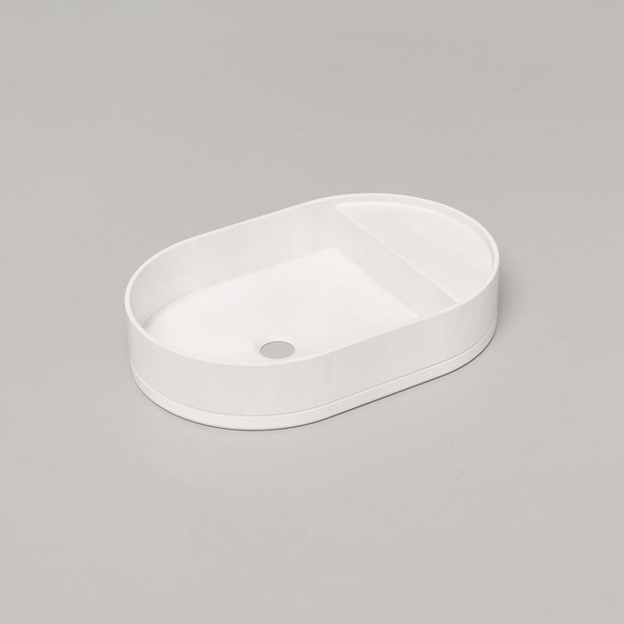 Nood Co Shelf Oval Concrete Basin in Ivory | Nood Co #Colour_Ivory