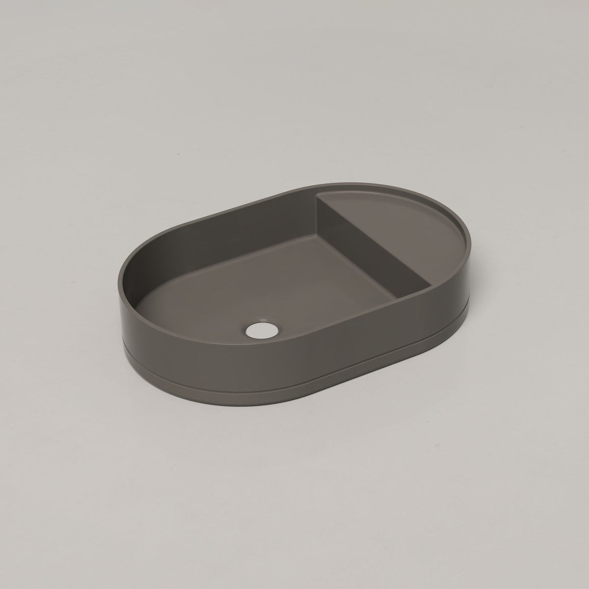 Nood Co Shelf Oval Concrete Basin in Mid Tone Grey | Nood Co