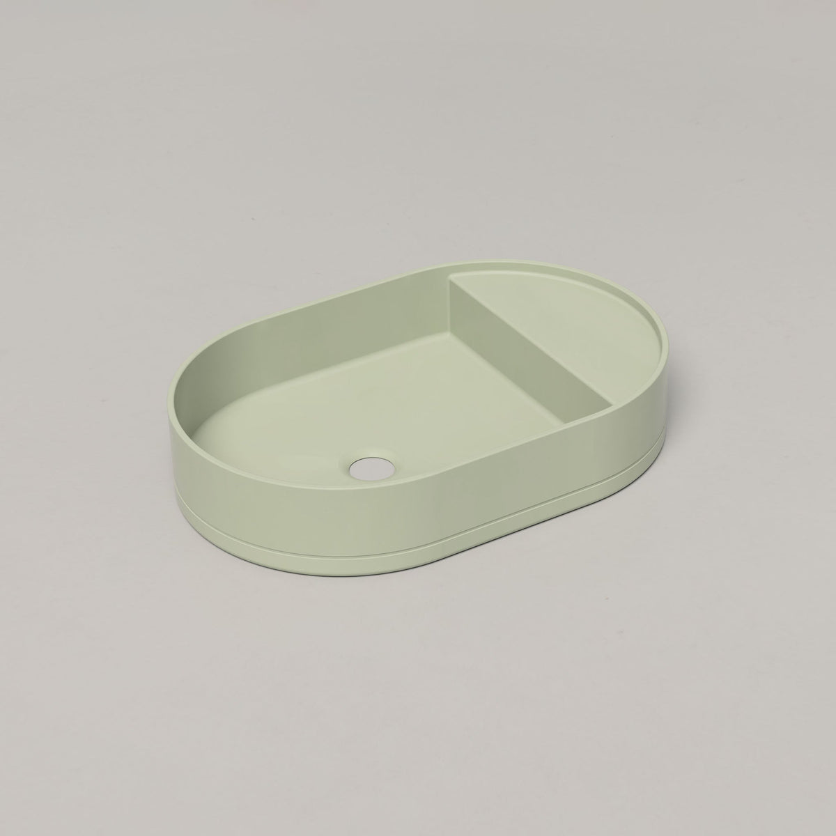 Nood Co Shelf Oval Concrete Basin in Mint | Nood Co