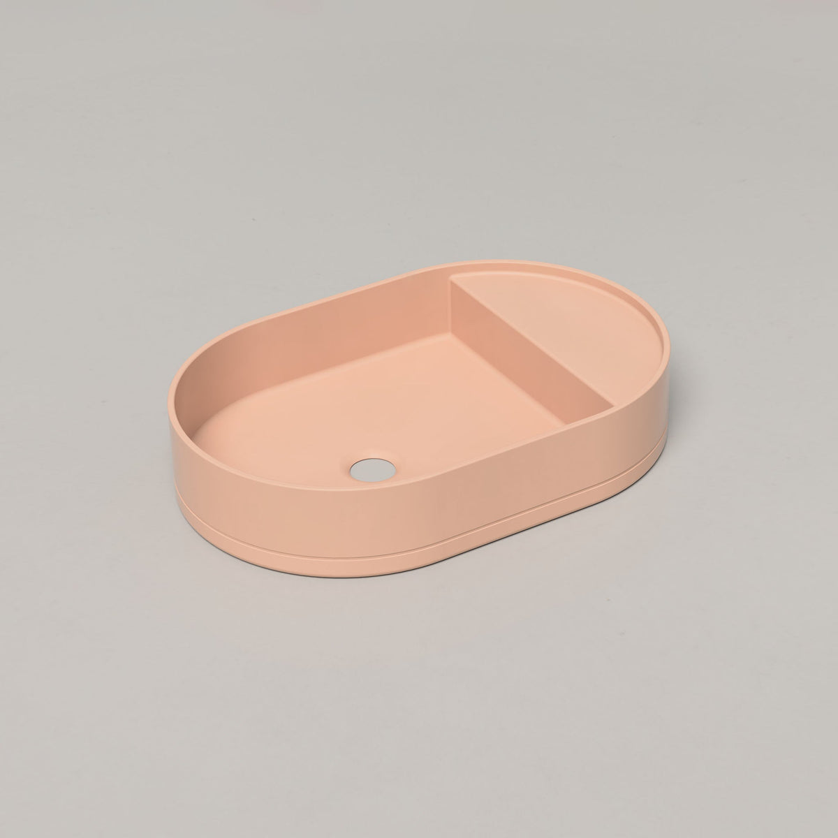 Nood Co Shelf Oval Concrete Basin in Pastel Peach | Nood Co