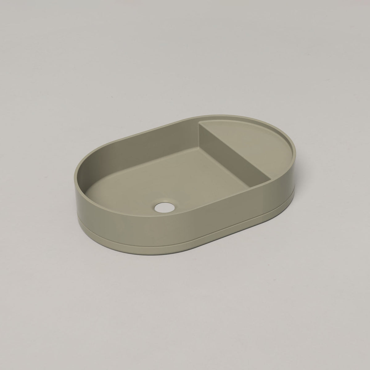 Nood Co Shelf Oval Concrete Basin in Sage | Nood Co