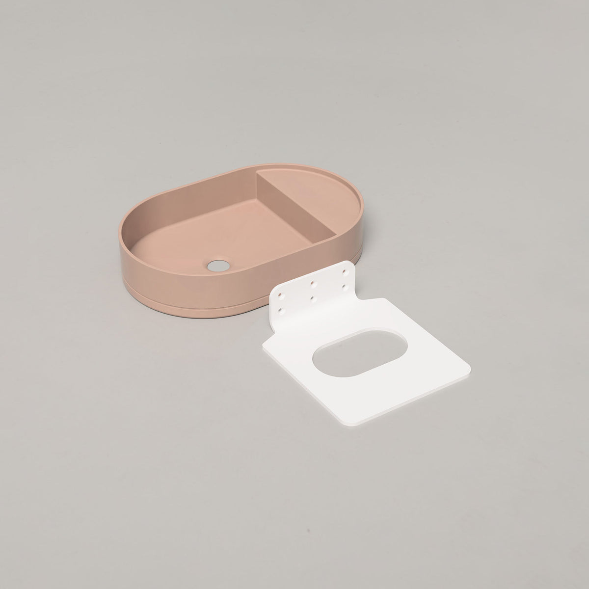 Nood Co Shelf Oval Concrete Basin in Blush Pink | Nood Co