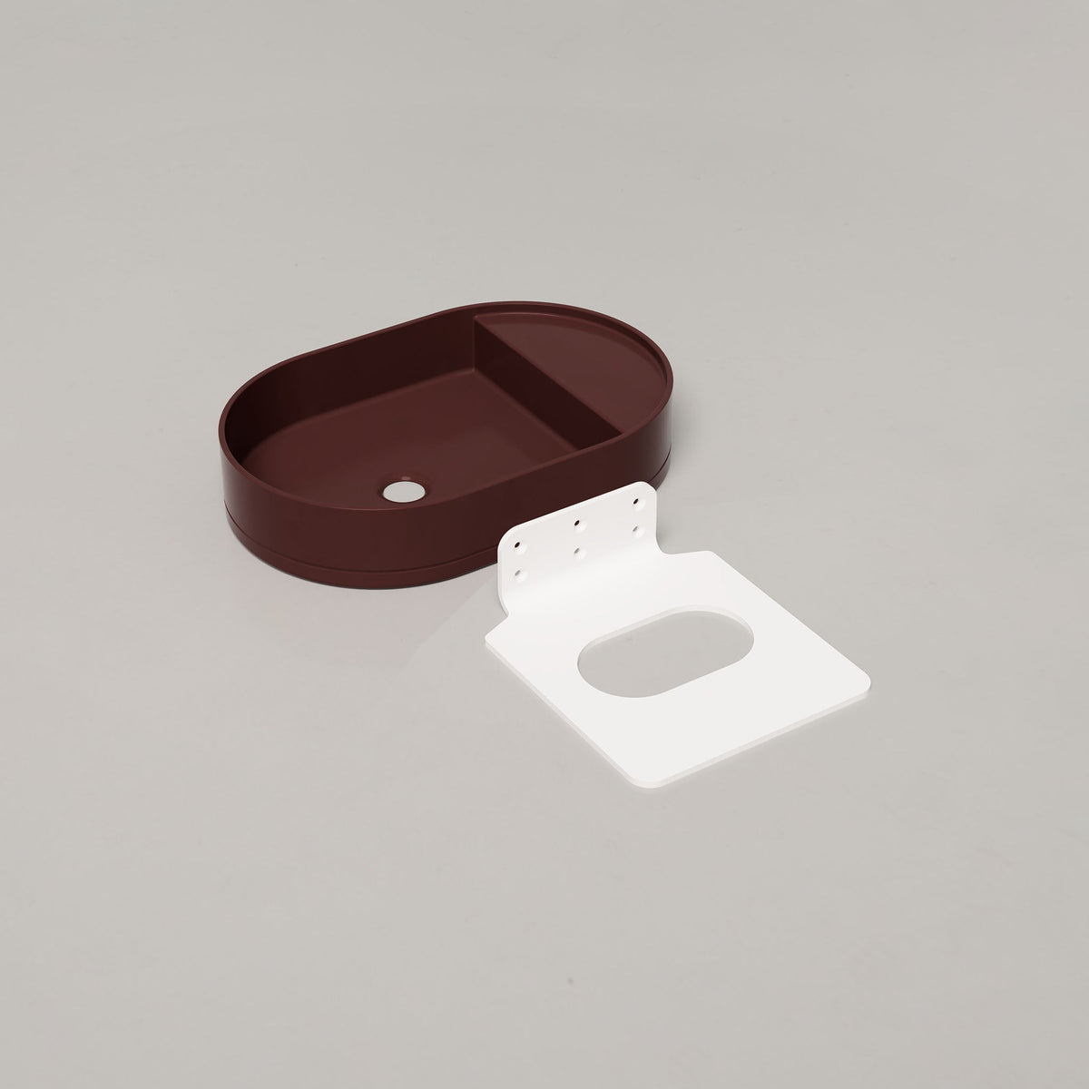Nood Co Shelf Oval Concrete Basin in Clay | Nood Co