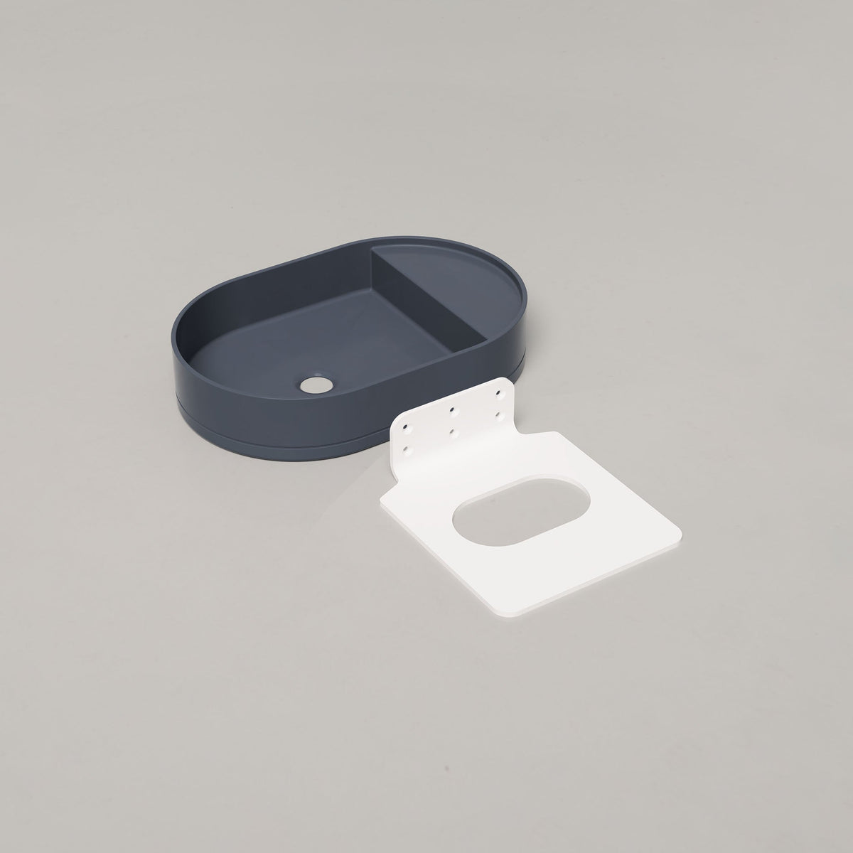 Nood Co Shelf Oval Concrete Basin in Copan Blue | Nood Co
