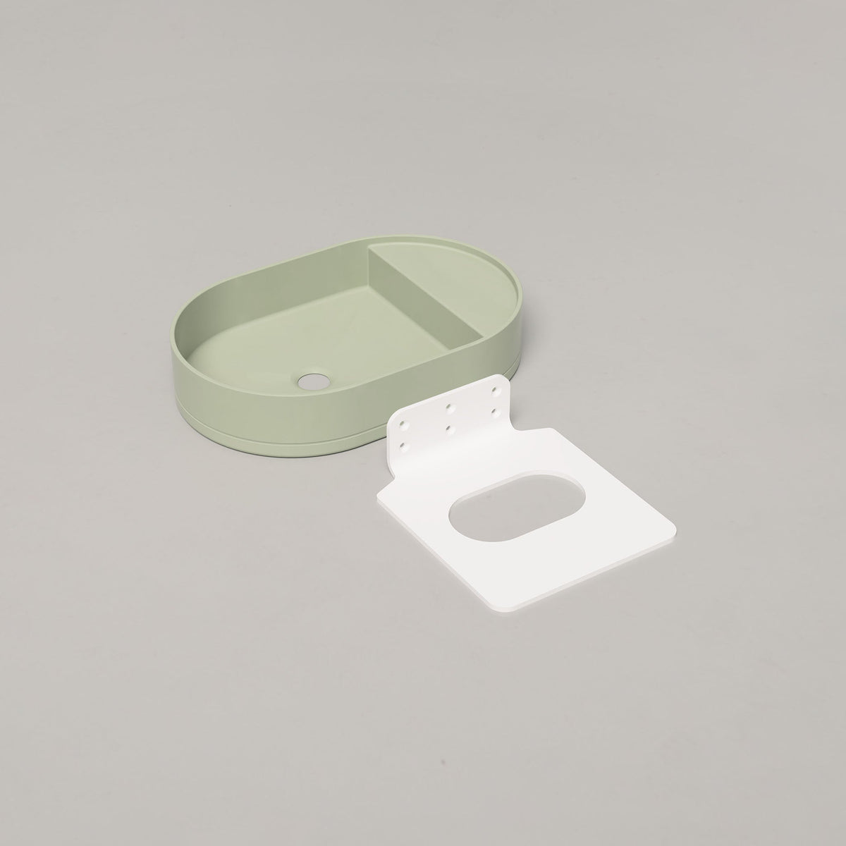 Nood Co Shelf Oval Concrete Basin in Mint | Nood Co