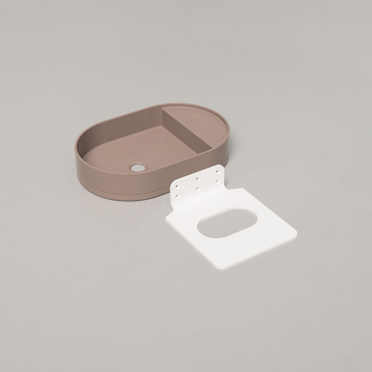 Nood Co Shelf Oval Concrete Basin in Paperbark | Nood Co