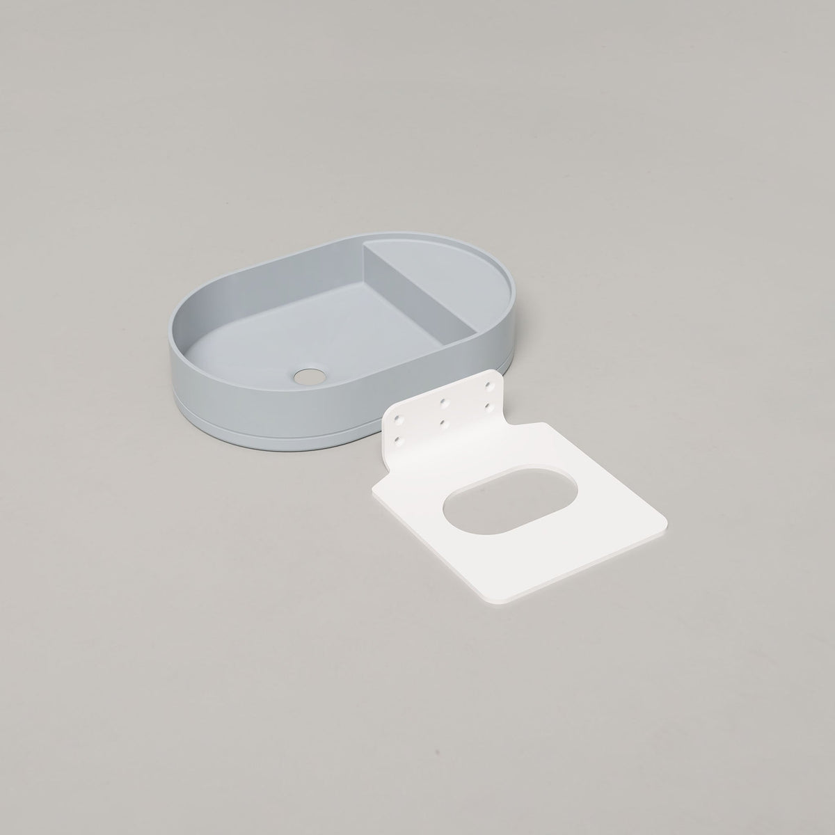 Nood Co Shelf Oval Concrete Basin in Powder Blue | Nood Co