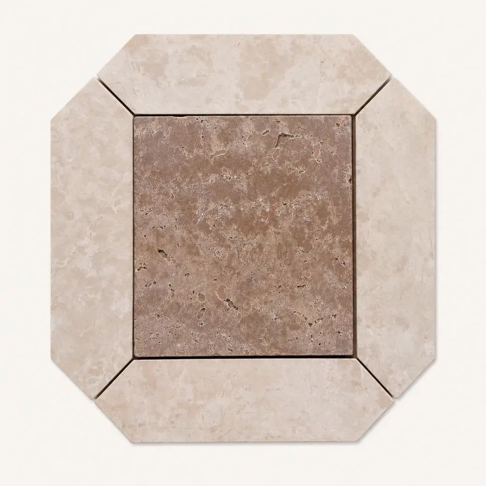 Tuscan Picket Marble Mosaic Set | Small in Noce, Honed finish