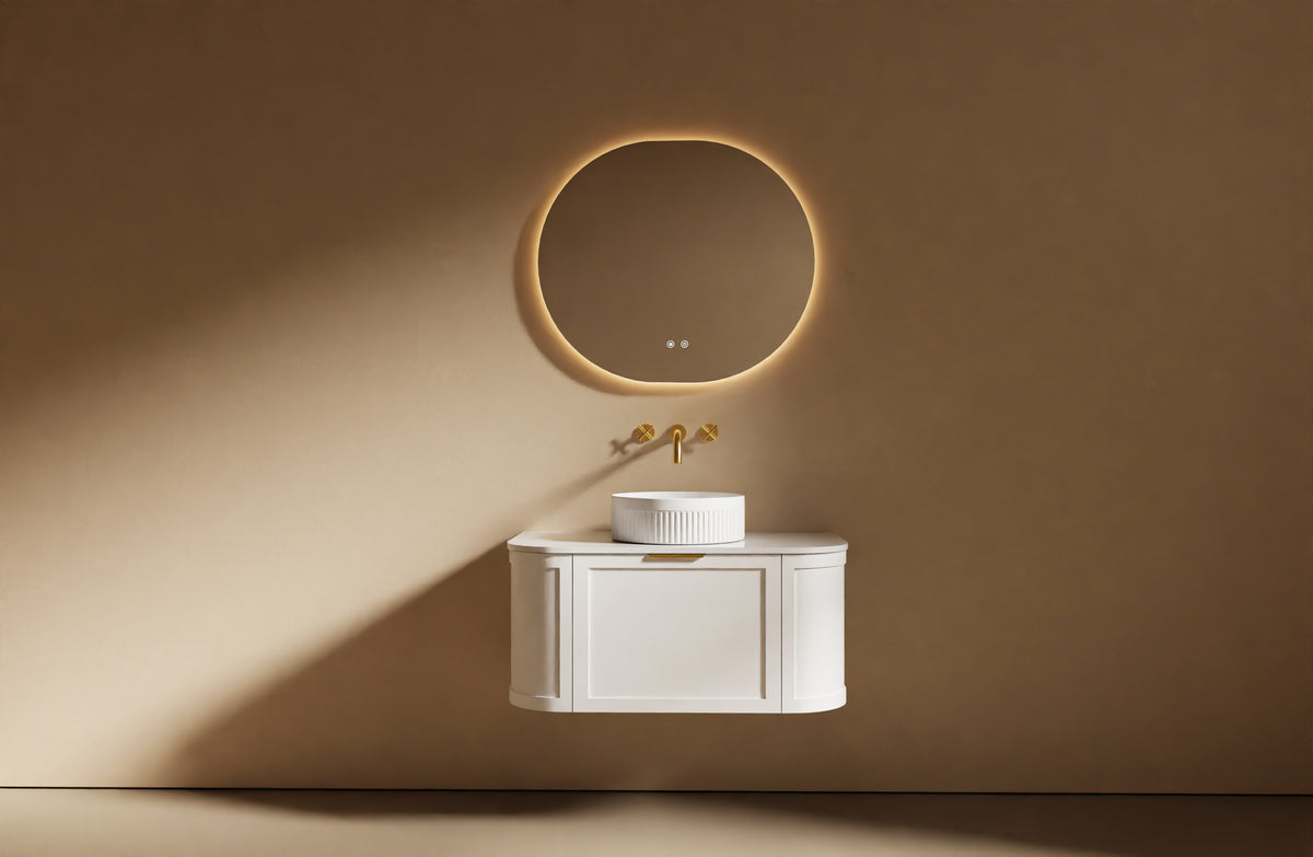 Noosa Modern Wall Hung Vanity Mirror Basin Package 900 mm - Floor Stock | Serano Surfaces