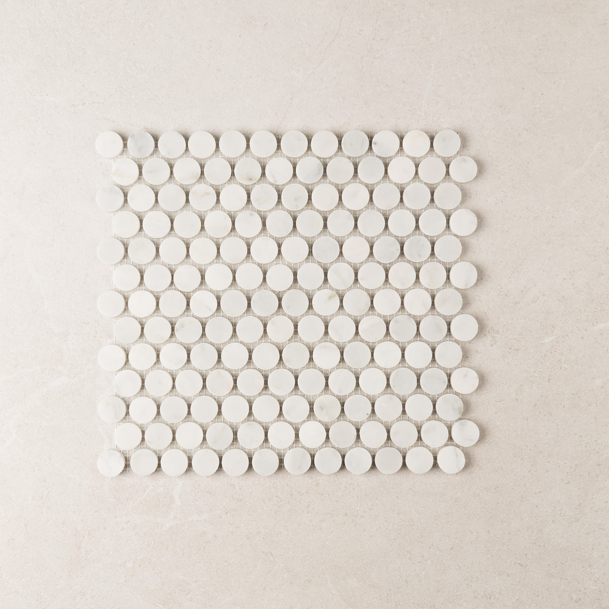 Carrara Penny Round Marble Mosaic | Honed Natural Stone