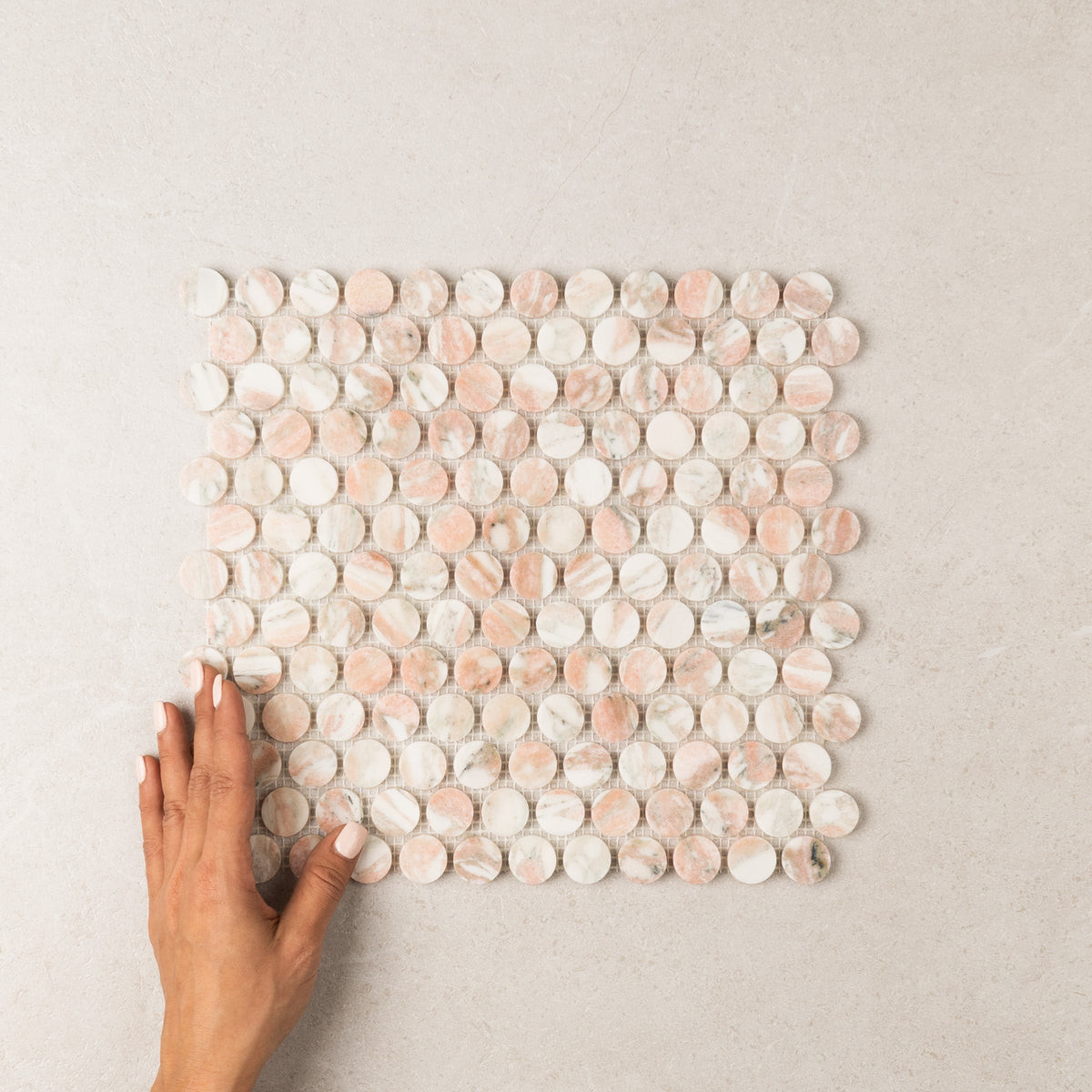 Norwegian Pink Penny Round Mosaic