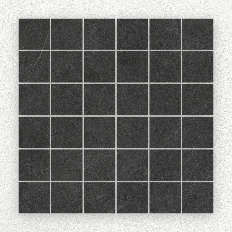 Pietra Black porcelain 50 x 50 square mosaic sheet