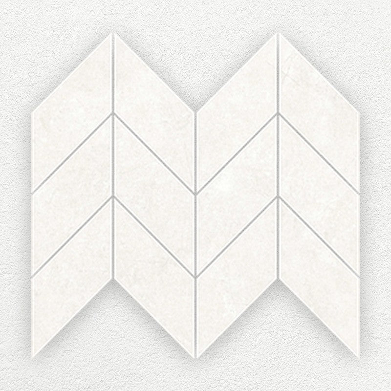 Pietra Cream porcelain chevron mosaic sheet