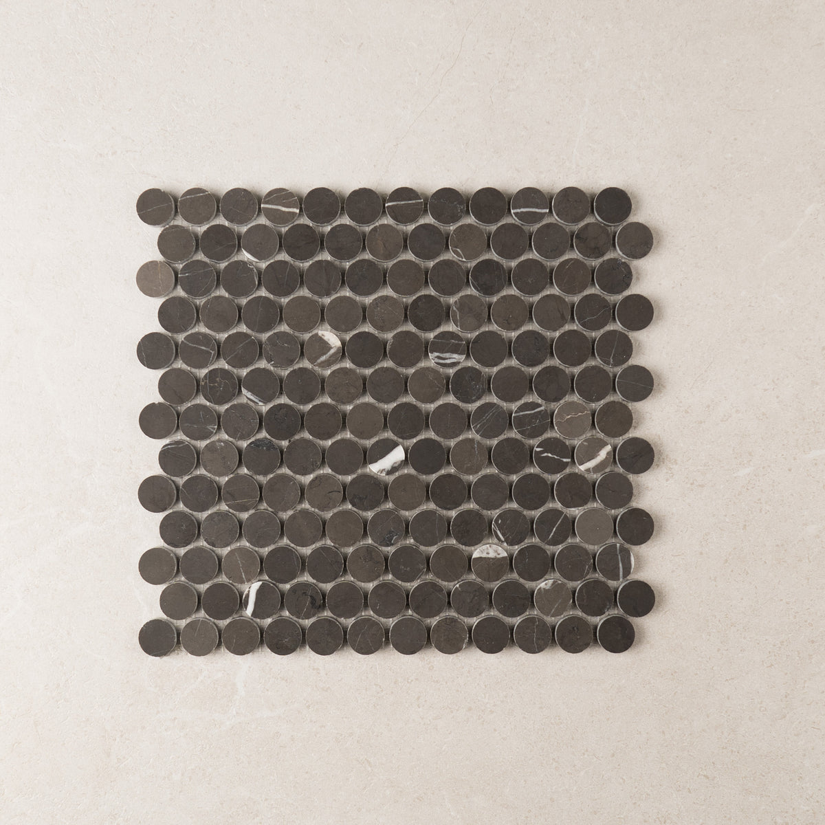 Pietra Grey Penny Round Mosaic – Honed finish