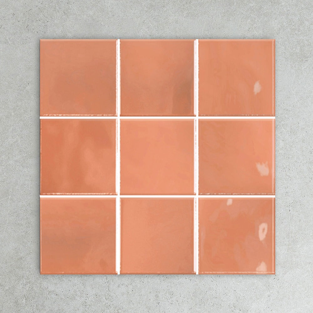 Retromix Series Glazed Porcelain Tile in Pink, Gloss finish