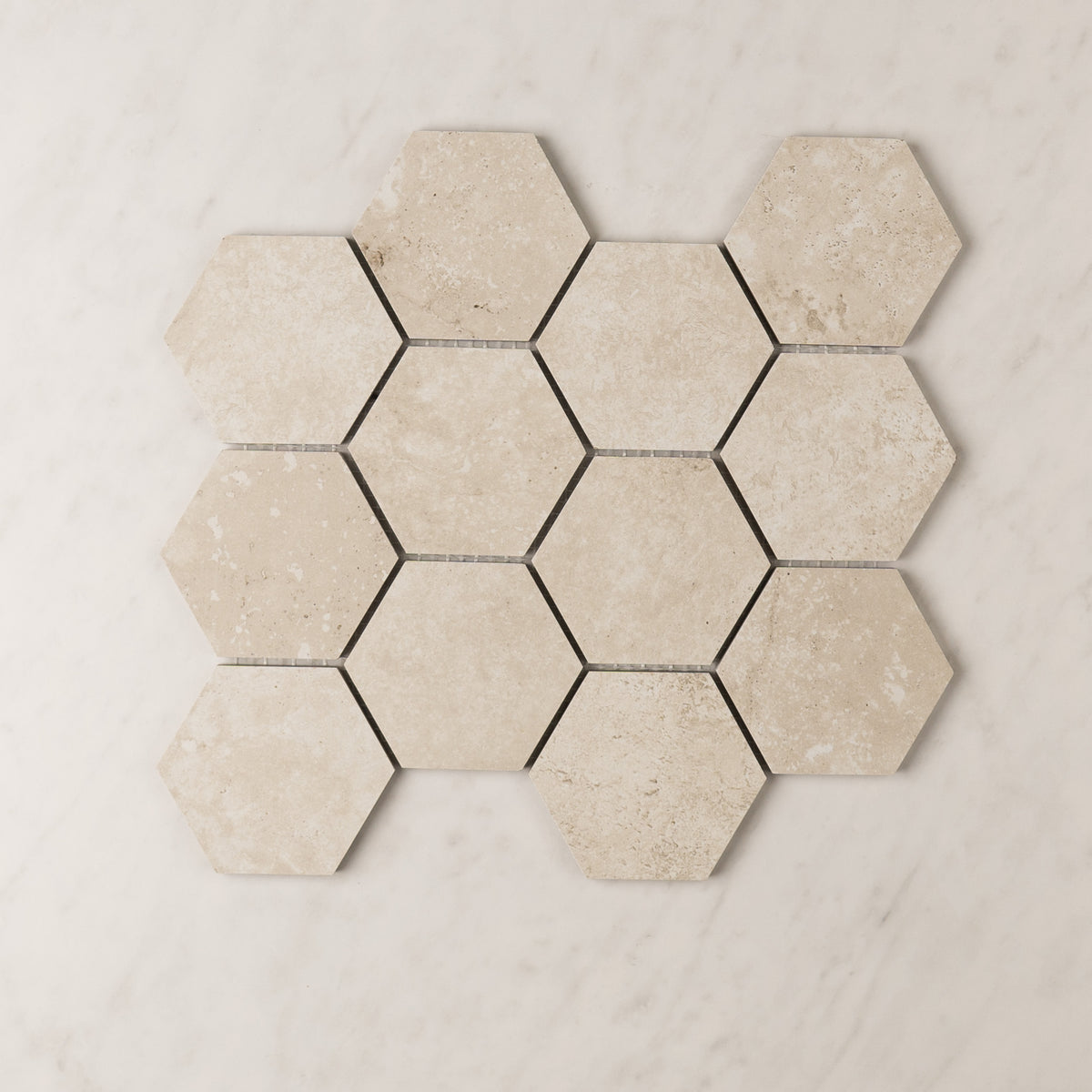 Precious Travertine Hexagon Mosaic