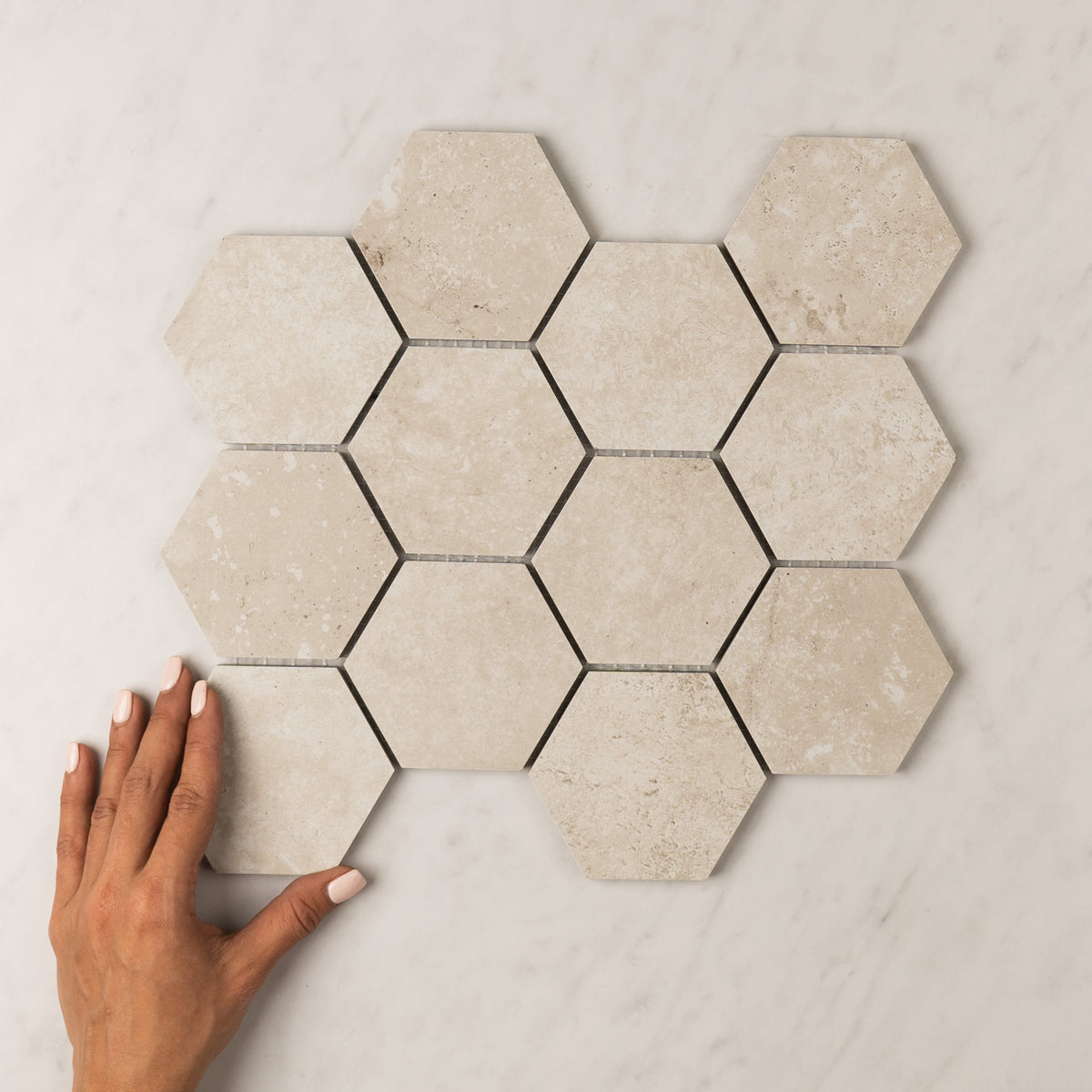 Precious Travertine Hexagon Mosaic