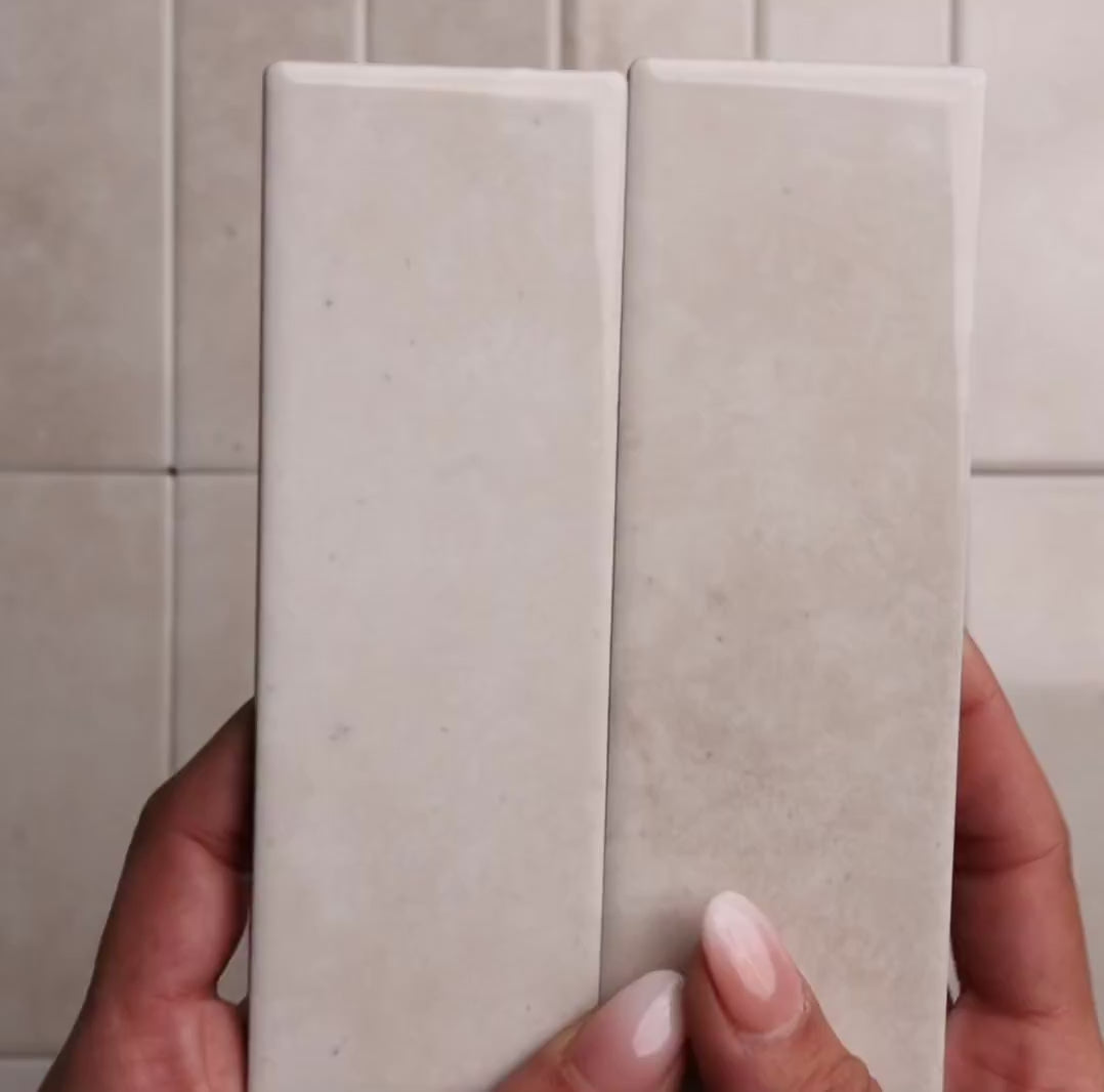 Linen Natural White Tile 50x150 mm video