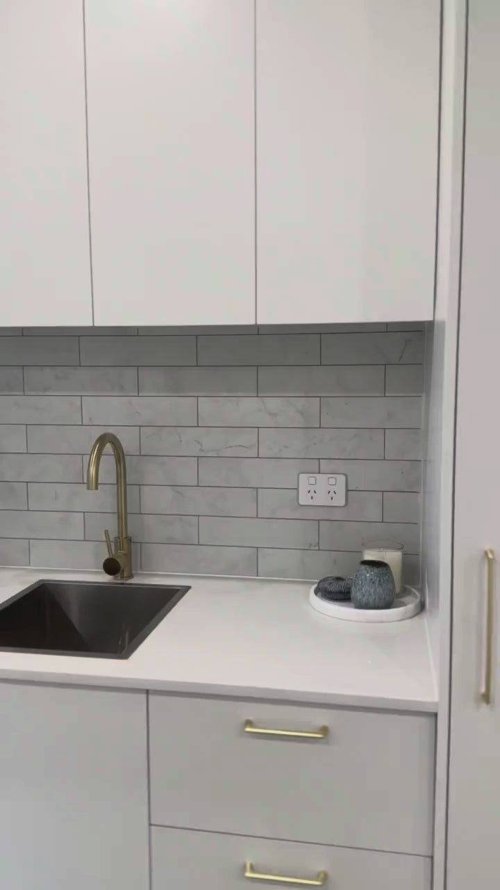 Bianco Carrara Marble Look Subway Tile video