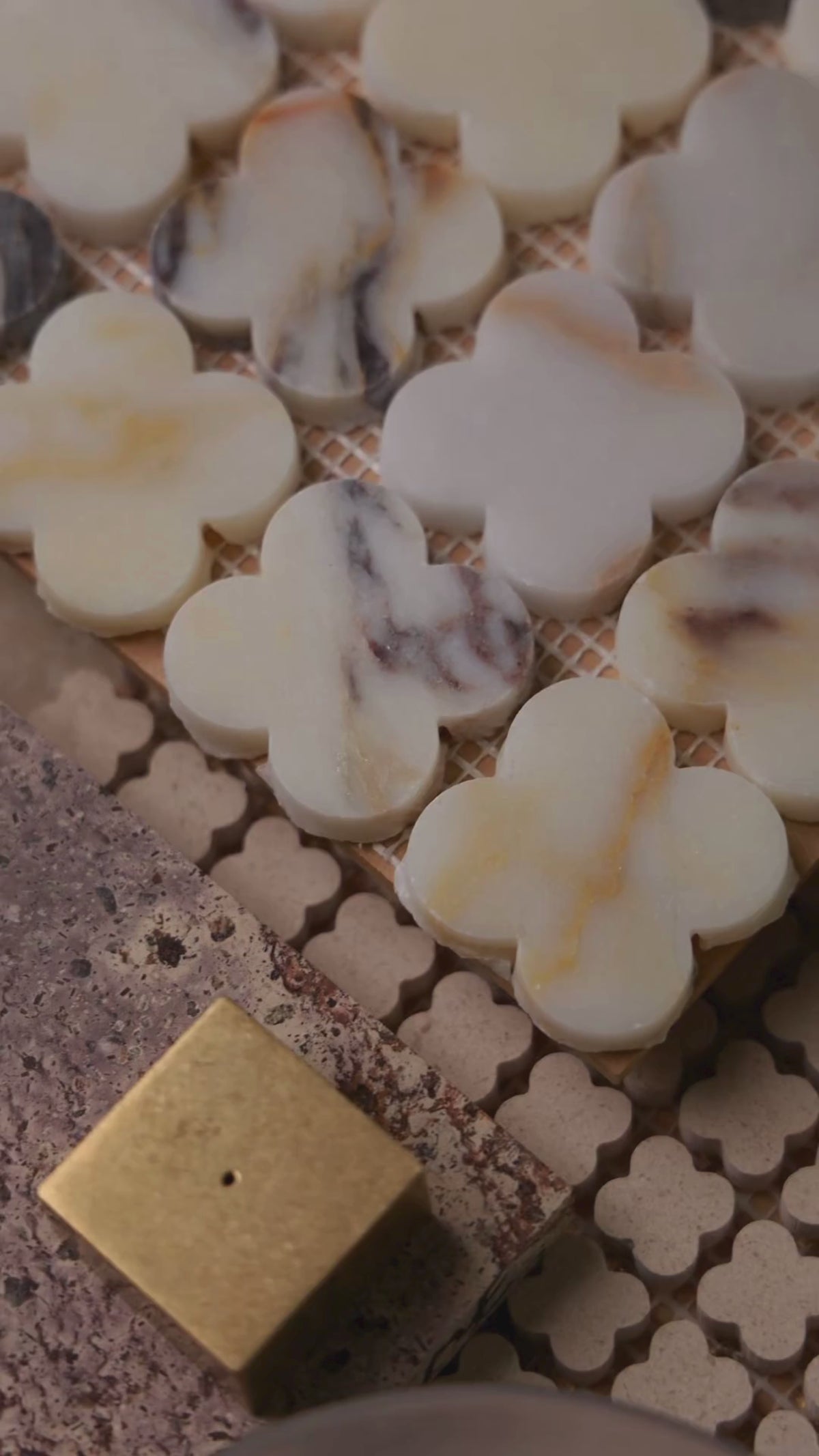 Alhambra Flower Viola Marble Mosaic 49 mm video