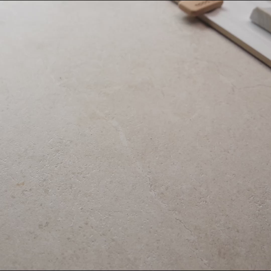 Ivory Stone Look Porcelain Floor and Wall Tile video