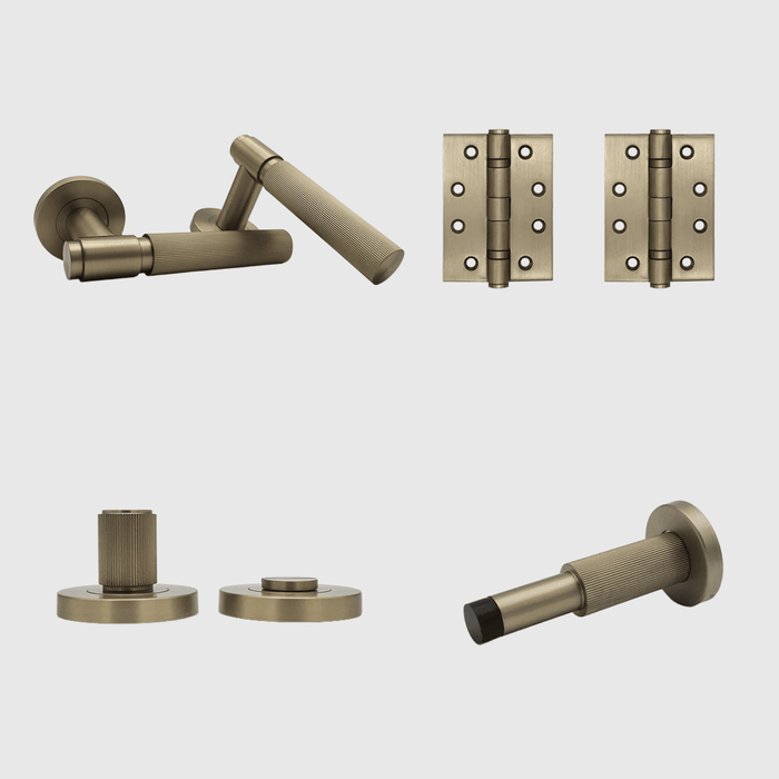 Privacy Linear Door Handle Package in Brushed Gold | Zephra #Finish_Brushed Gold