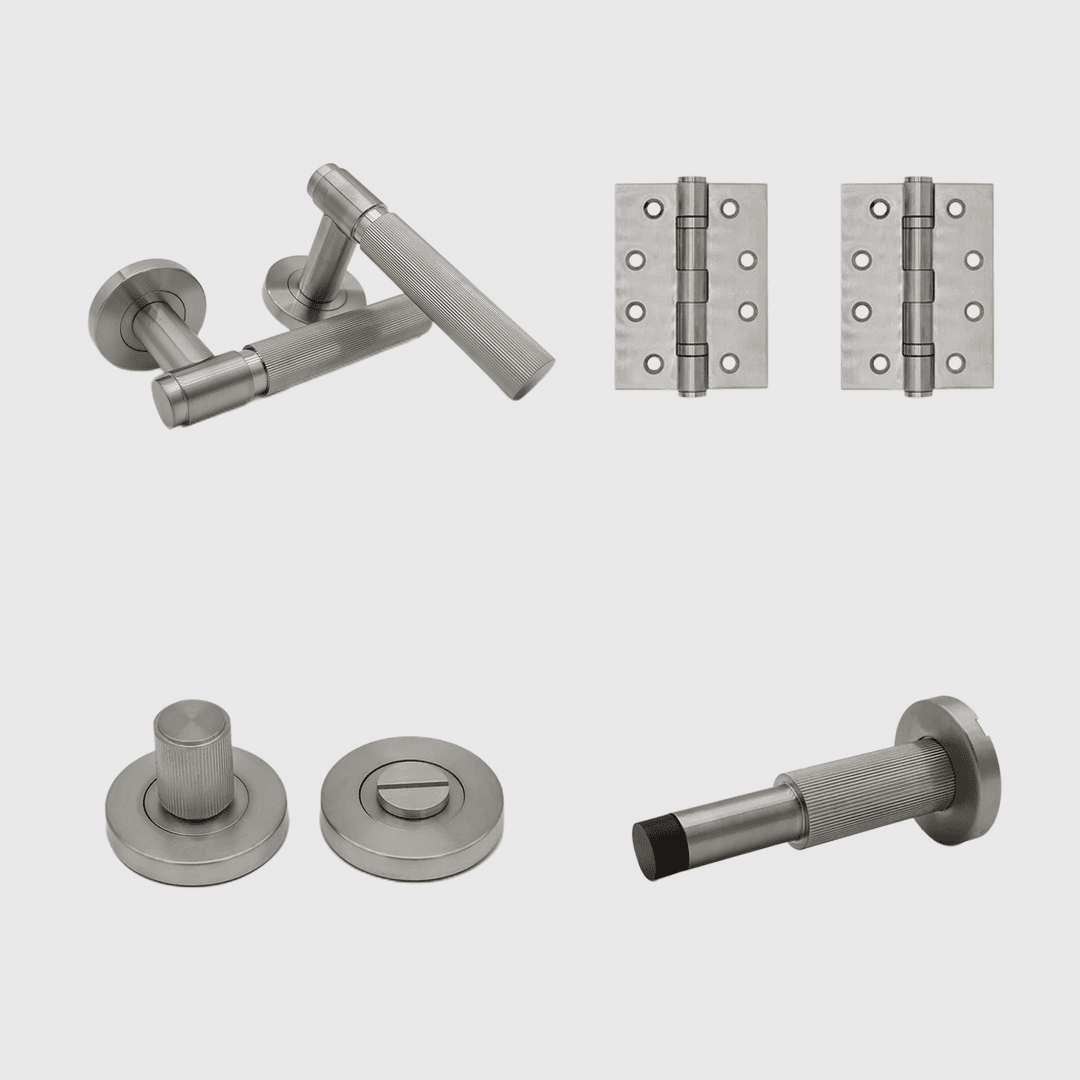 Brushed Nickel - Privacy Linear Door Handle Package