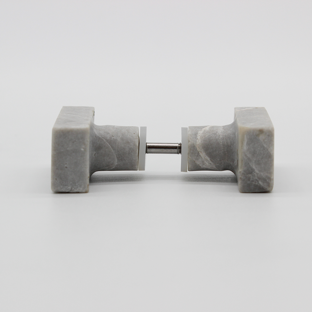 Stone Rectangular Shower Screen Knob in Hermes Grey Marble | Zephra