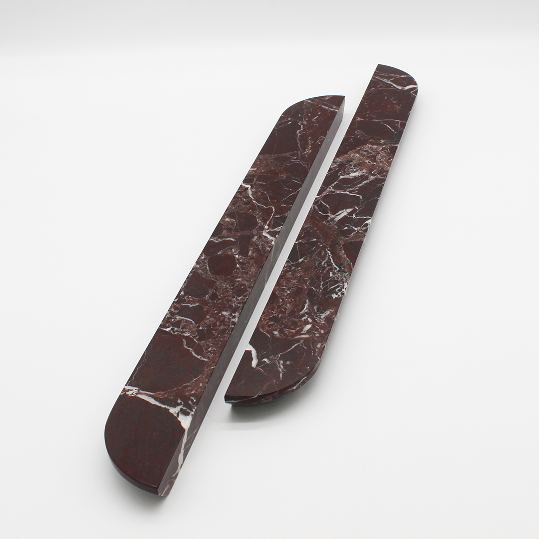 Stone Cabinet Pull in Rosso Levanto | Zephra