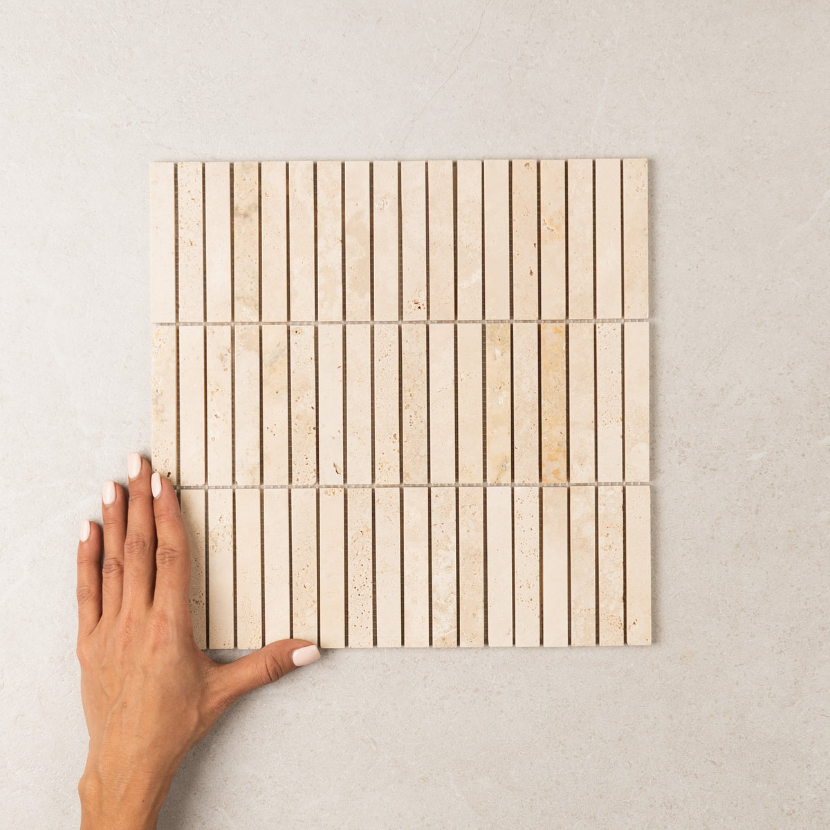 Travertine Stack Mosaic | Tumbled, Honed & Brushed Natural Stone