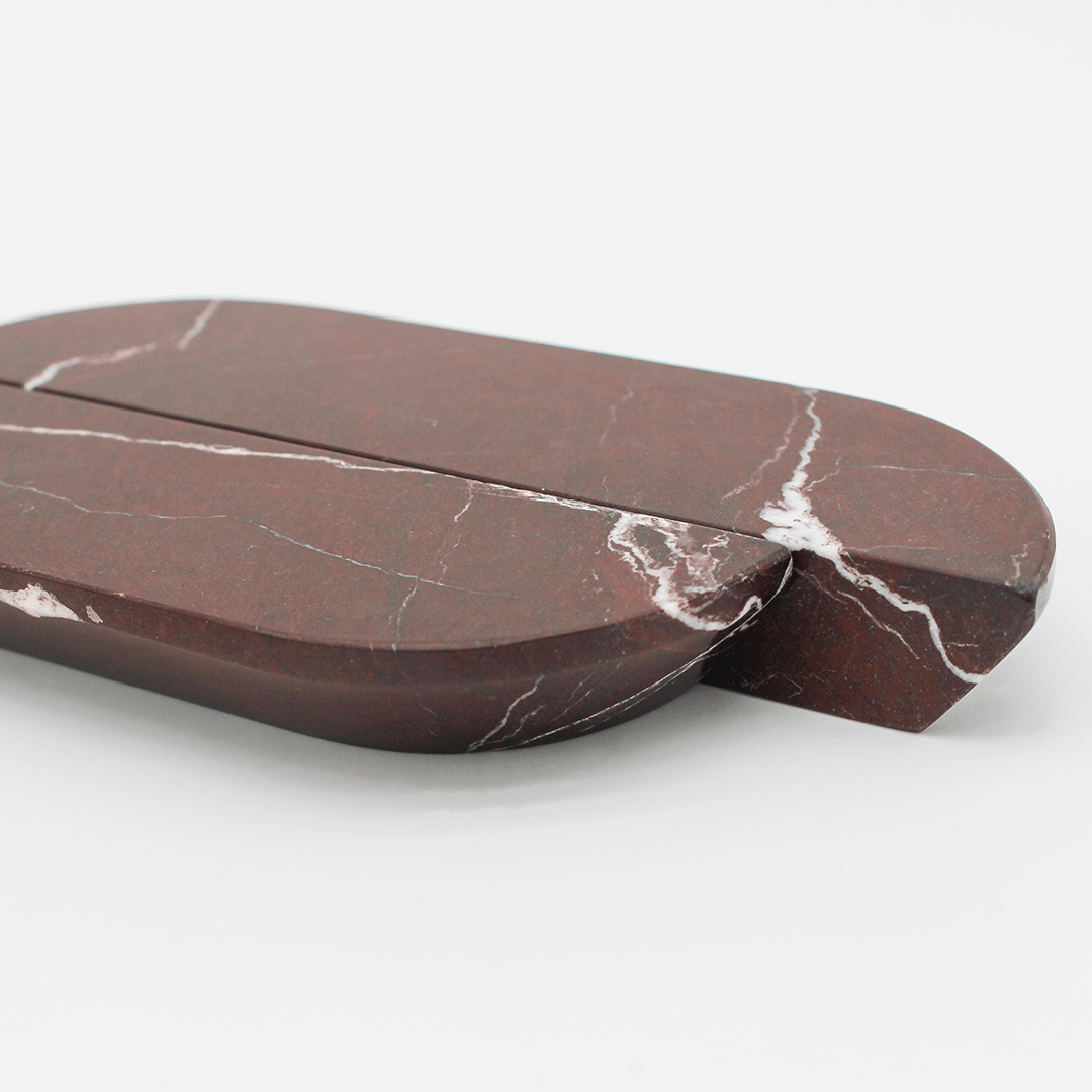 Stone Cabinet Pull in Rosso Levanto | Zephra