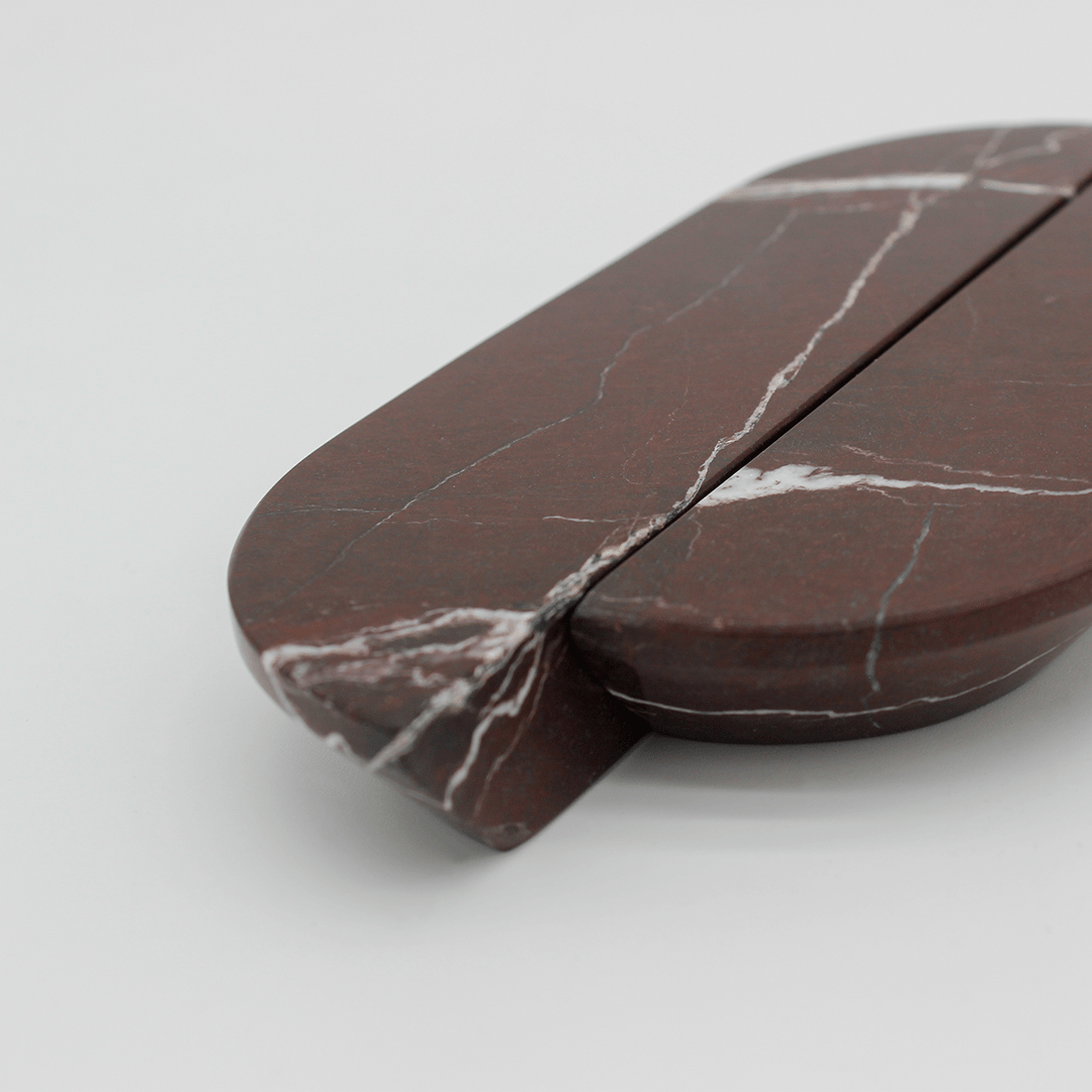 Stone Cabinet Pull in Rosso Levanto | Zephra
