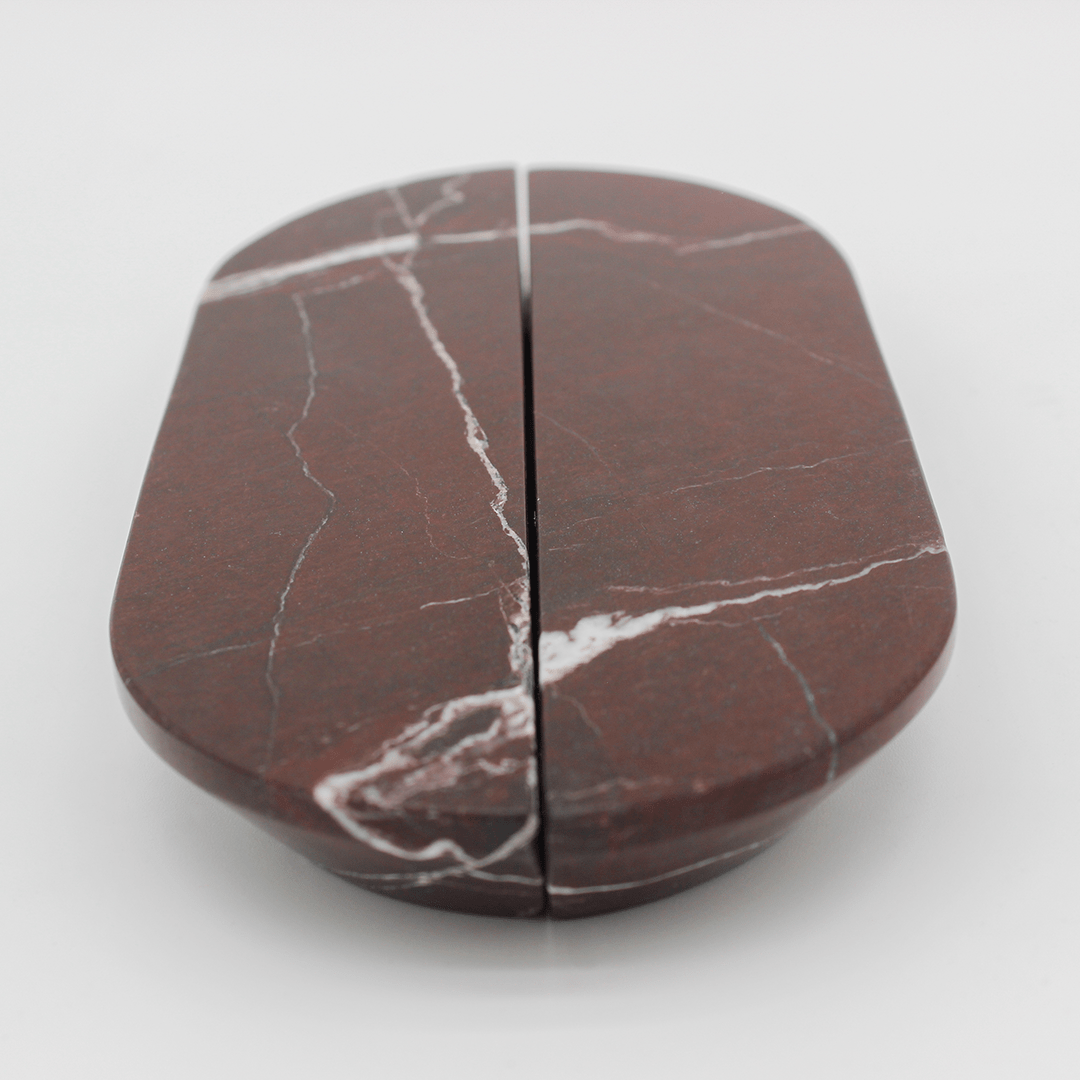 Stone Cabinet Pull in Rosso Levanto | Zephra