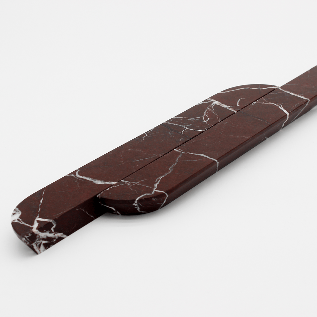 Stone Cabinet Pull in Rosso Levanto | Zephra