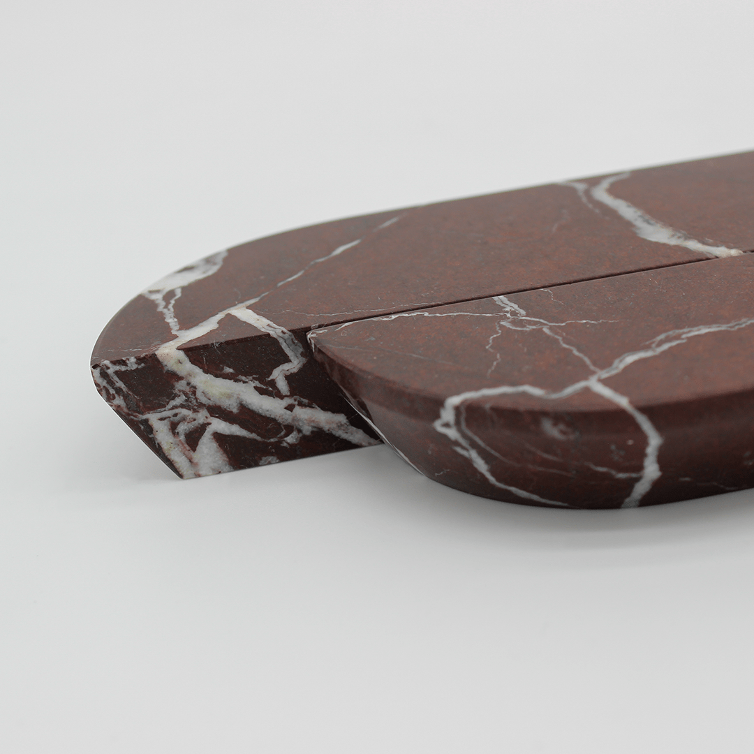 Stone Cabinet Pull in Rosso Levanto | Zephra