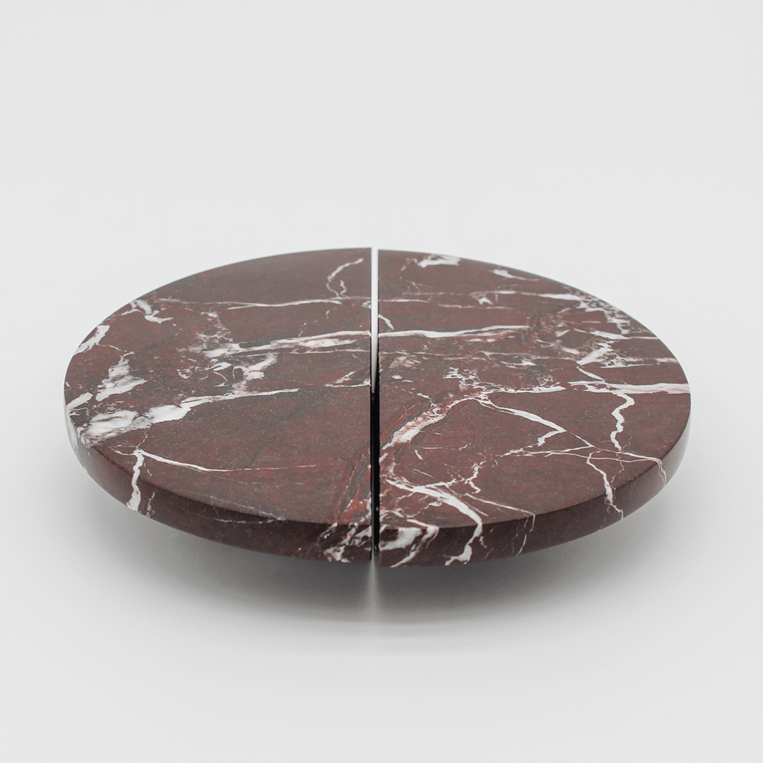 Stone Circular Cabinet Pull in Rosso Levanto | Zephra