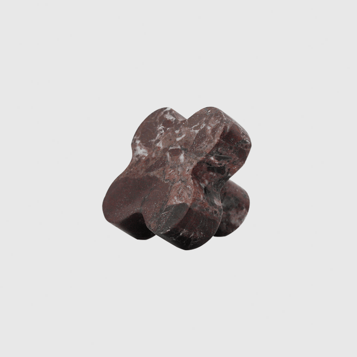 Stone Clover Shower Screen Knob in Rosso Levanto | Zephra #Finish_Rosso Levanto