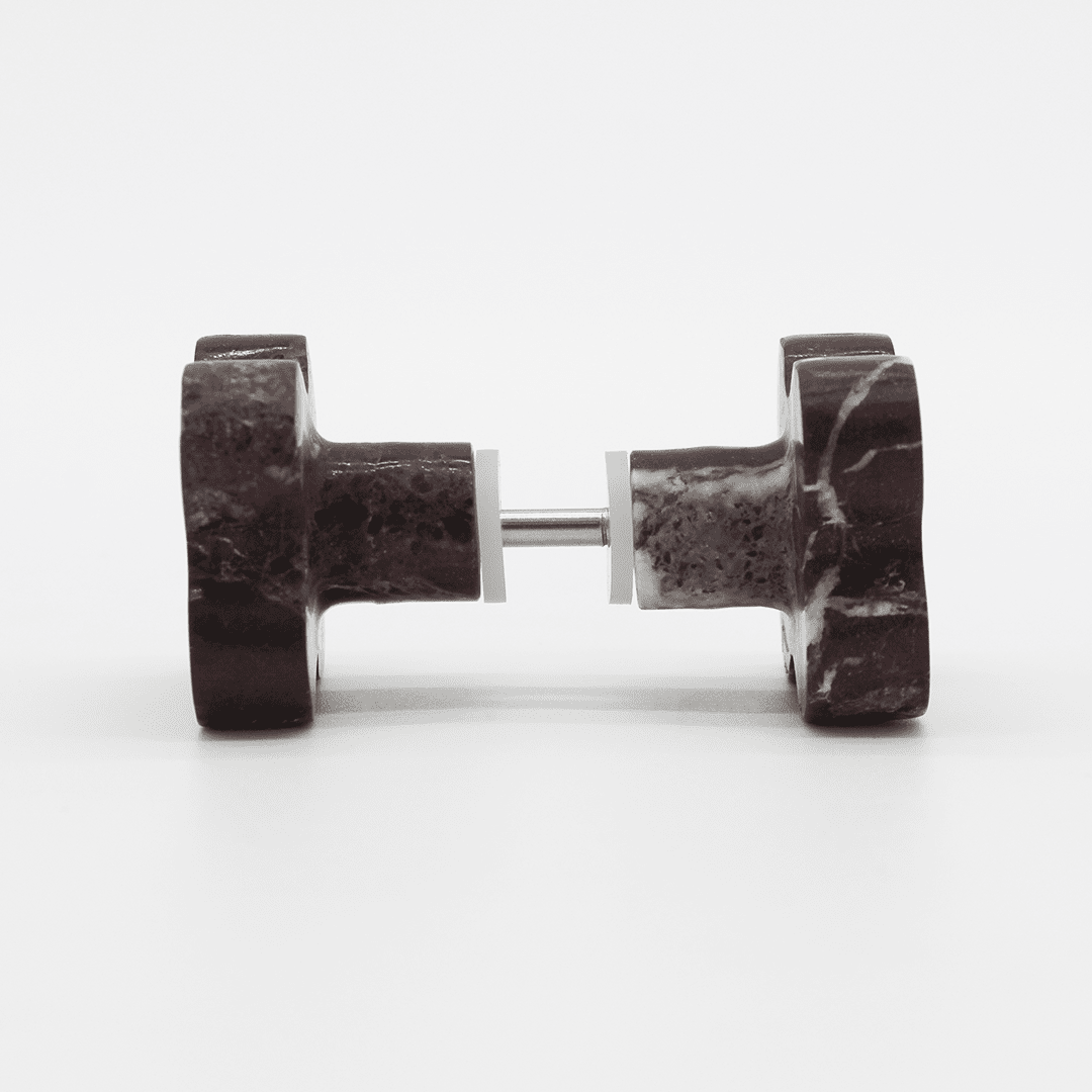 Stone Clover Shower Screen Knob in Rosso Levanto | Zephra