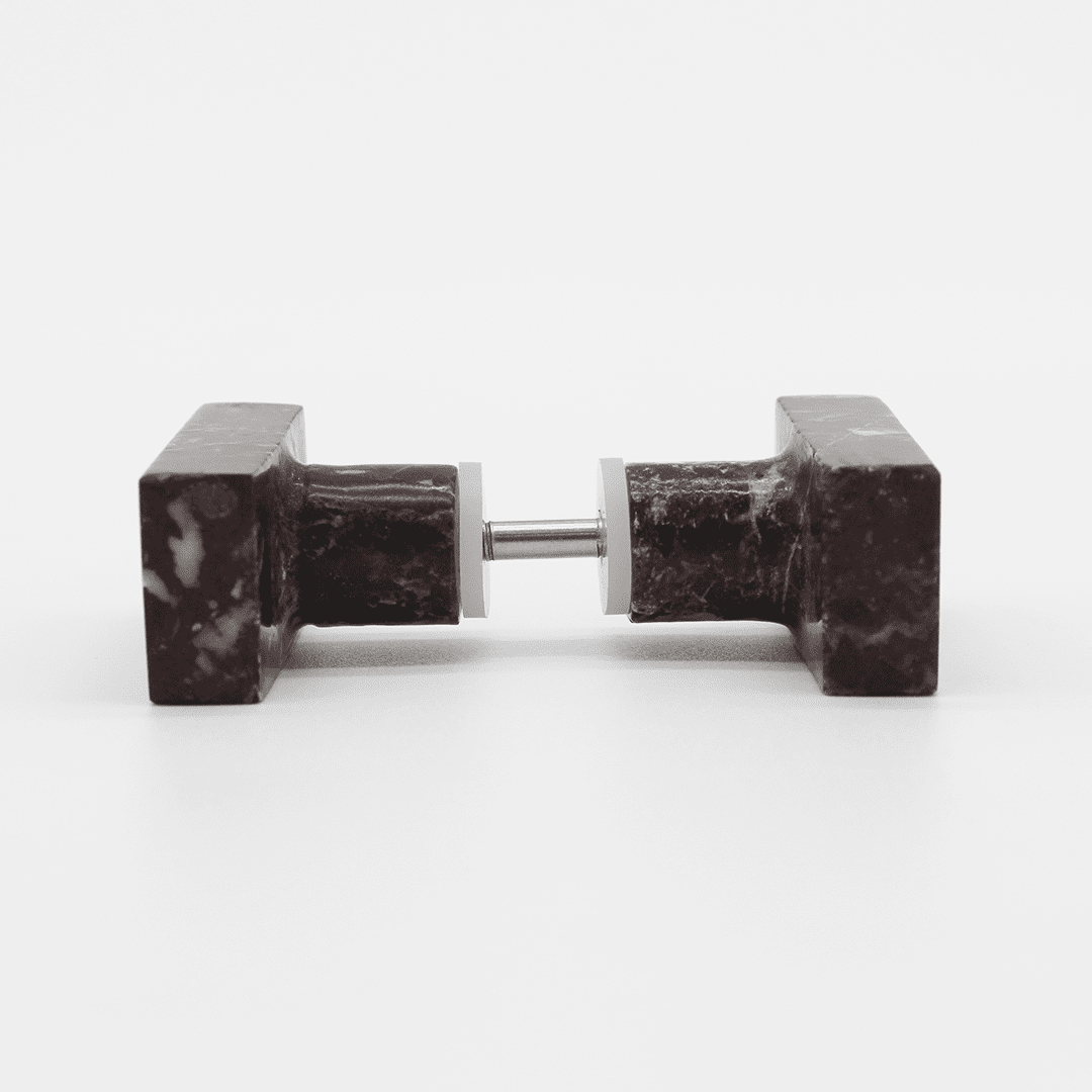 Stone Rectangular Shower Screen Knob in Rosso Levanto | Zephra