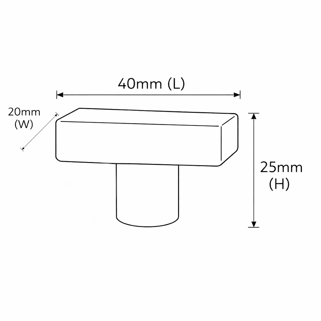 Stone Rectangular Cabinet Knob in Hermes Grey Marble | Zephra