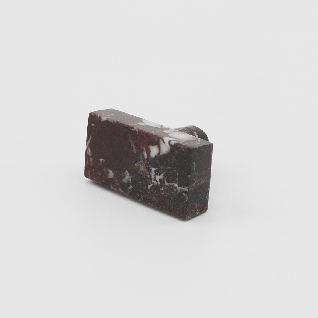 Stone Rectangular Shower Screen Knob in Rosso Levanto | Zephra