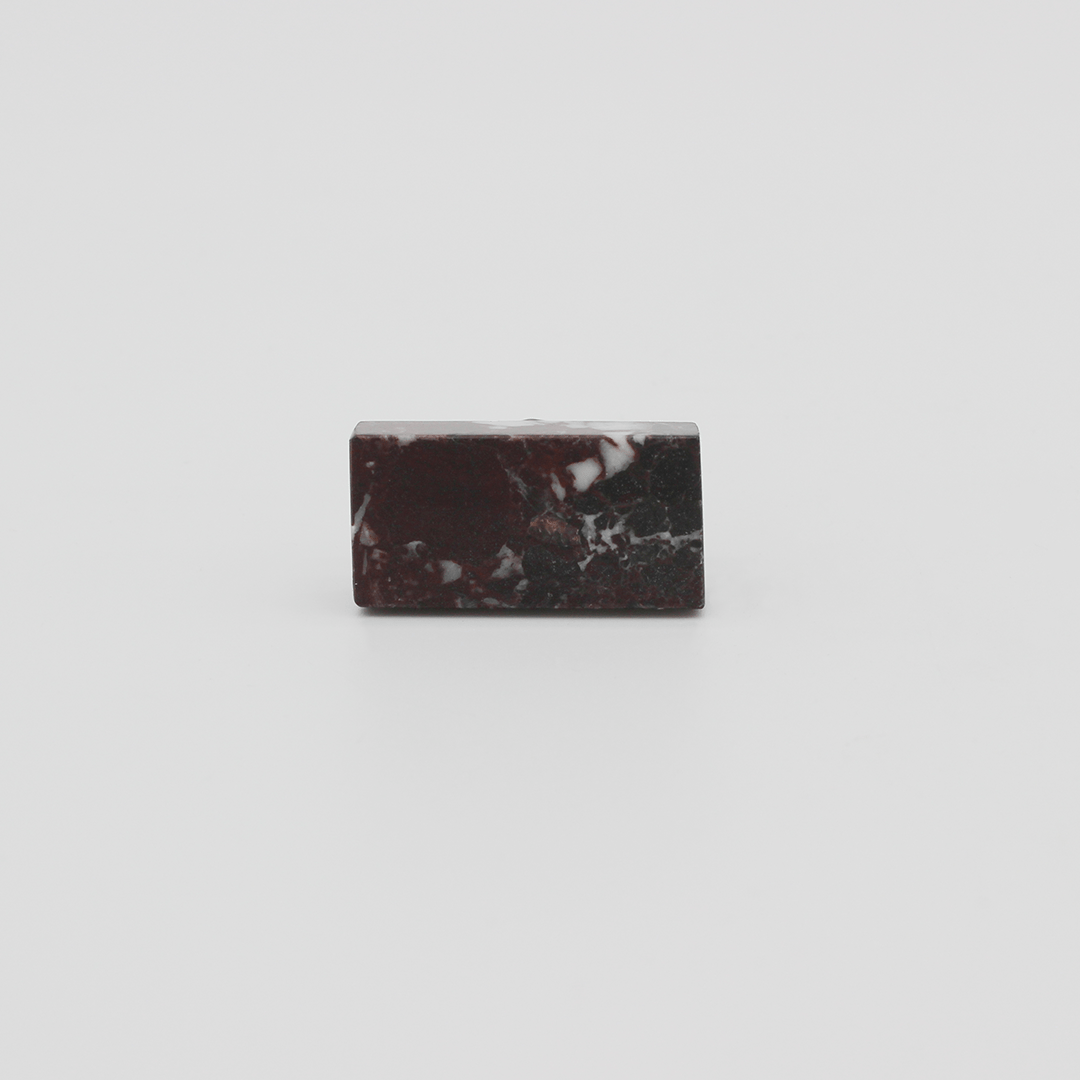 Stone Rectangular Cabinet Knob in Rosso Levanto | Zephra